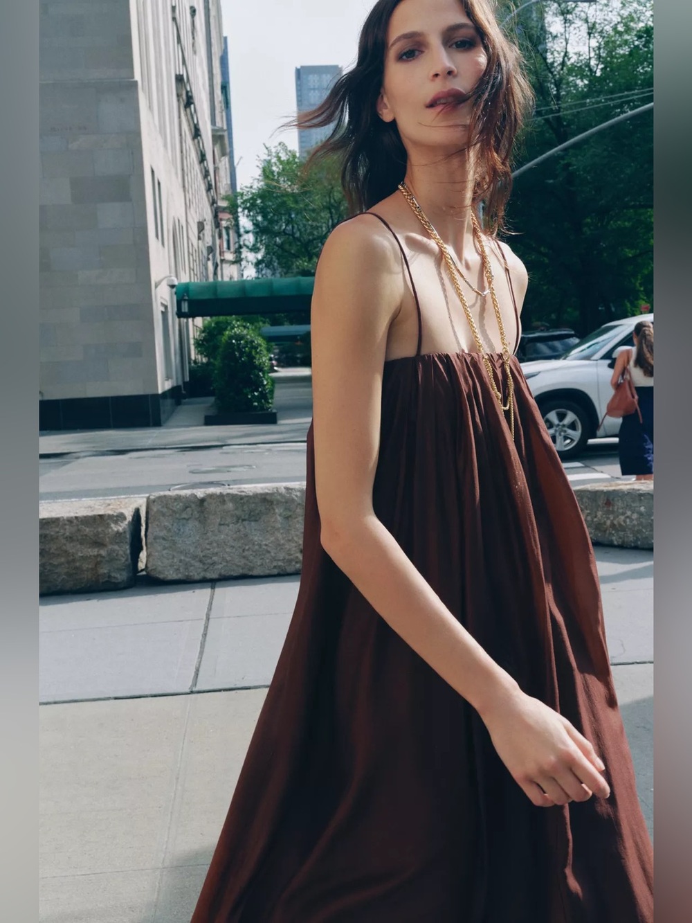 ZARA ZW Multi-Position Balloon Dress - Terracotta - Picture 9 of 16